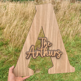 Wooden letter guest book sign