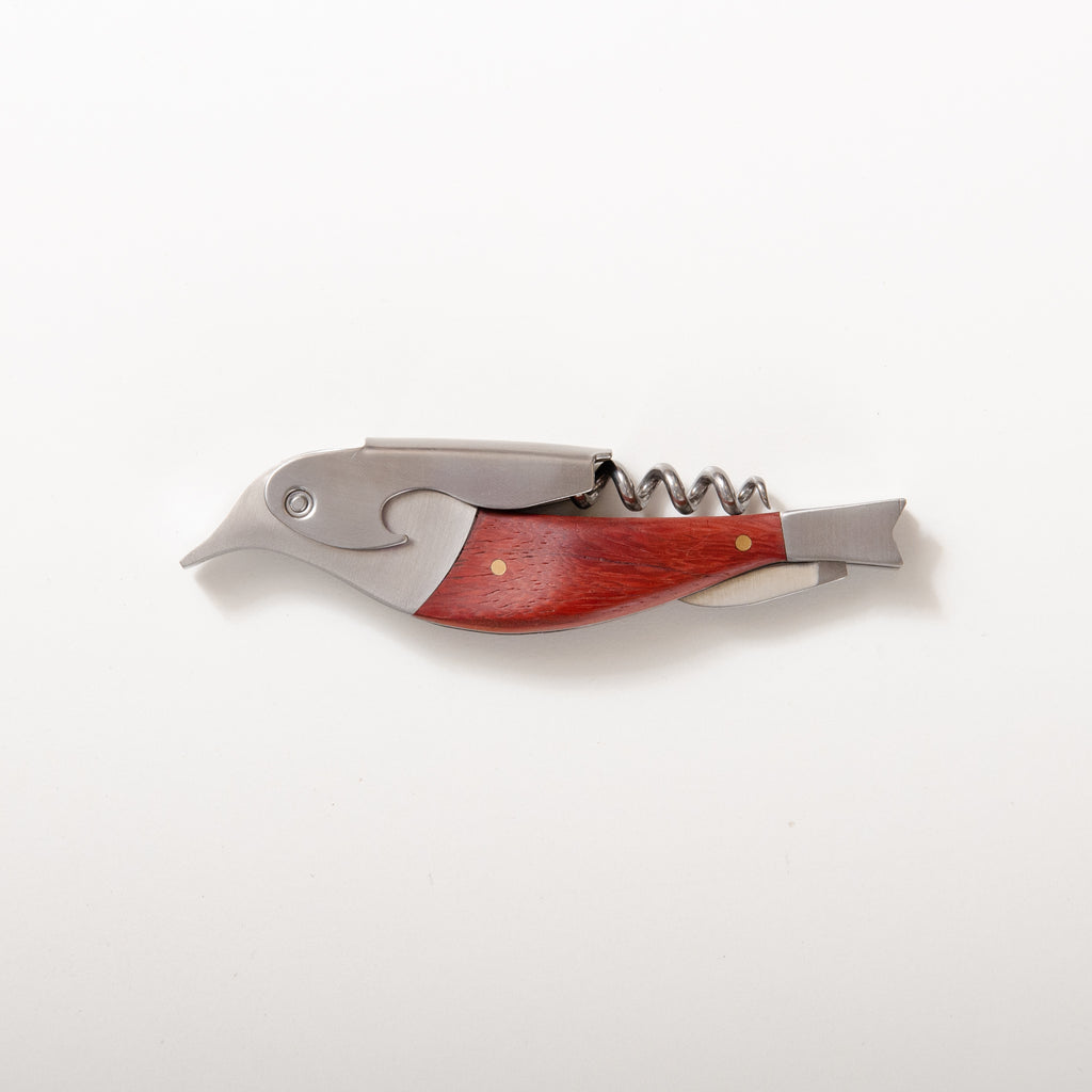 Wooden corkscrew bottle opener Stag Design