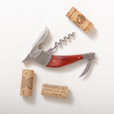 Wooden corkscrew bottle opener