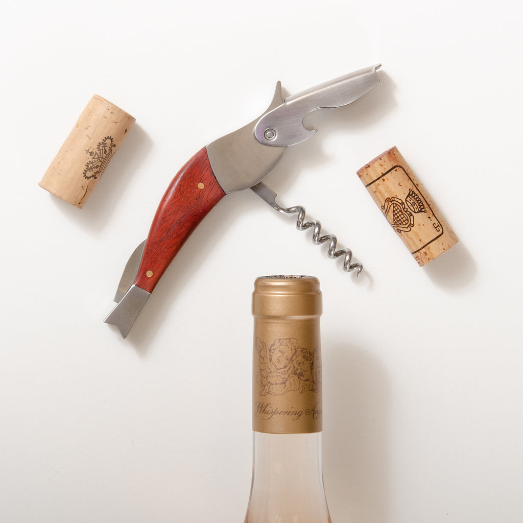 Wooden corkscrew bottle opener Stag Design