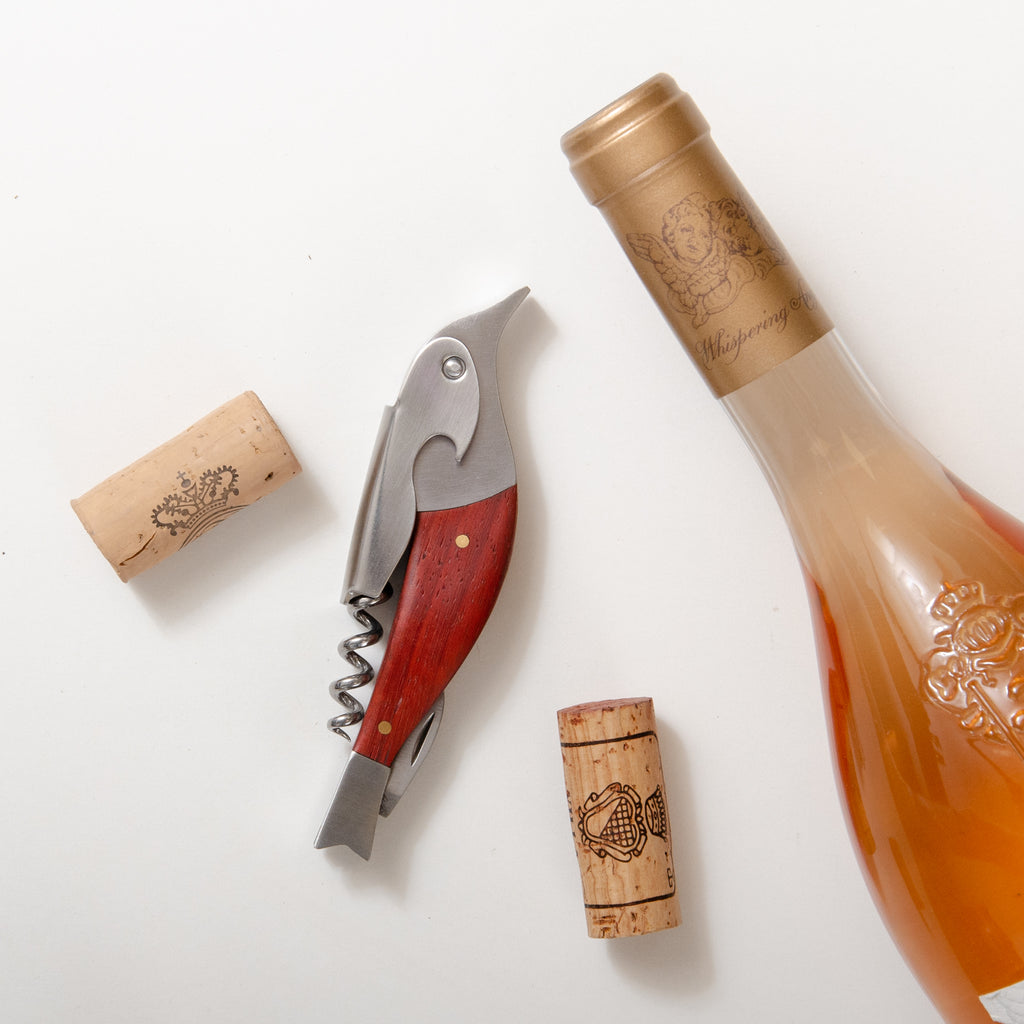 Wooden corkscrew bottle opener Stag Design