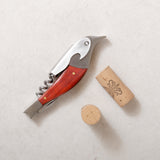 Wooden corkscrew bottle opener