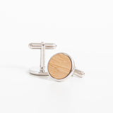 Sterling silver whisky wood cufflinks