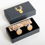 Sterling silver whisky wood cufflinks