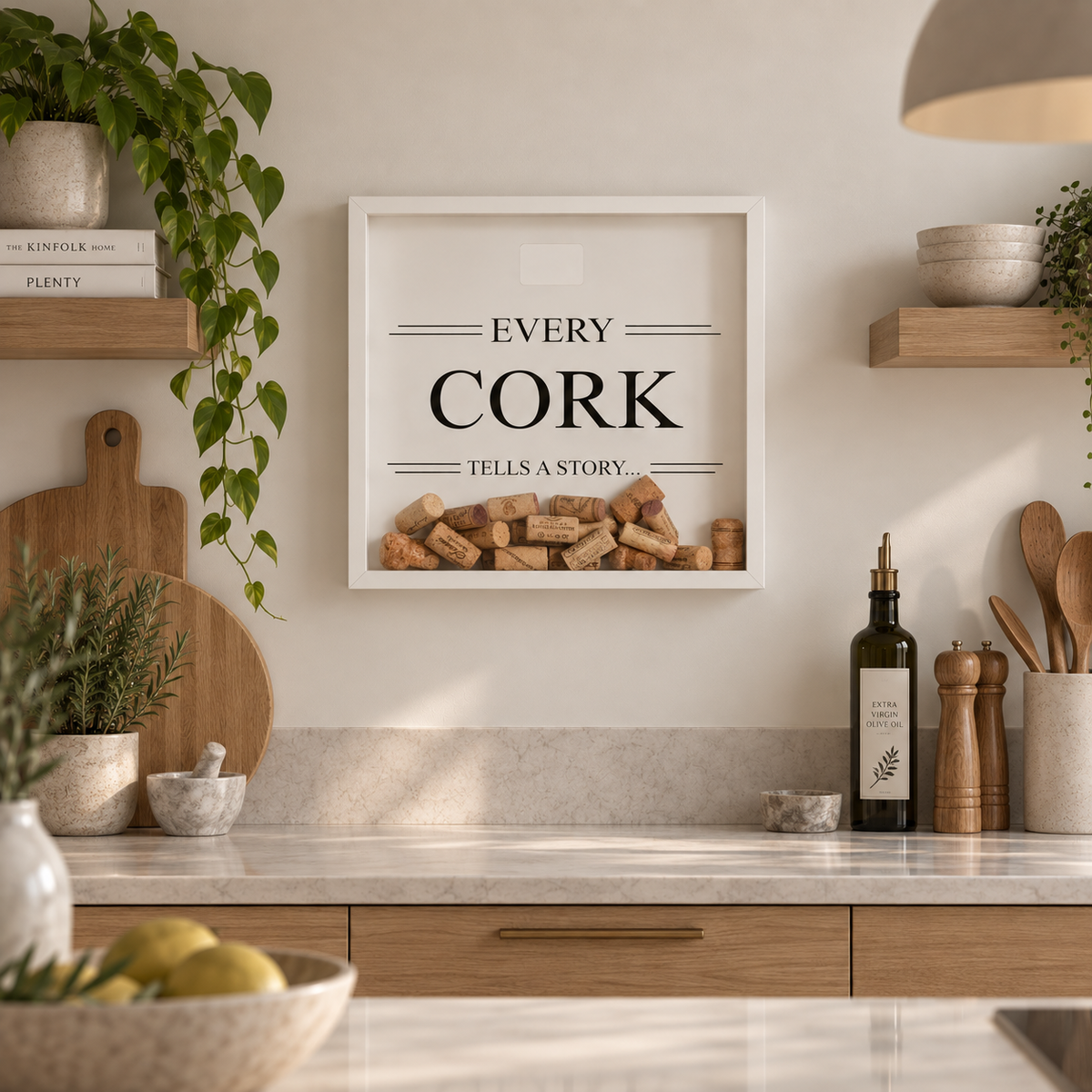 Personalised large cork collector memory box frame