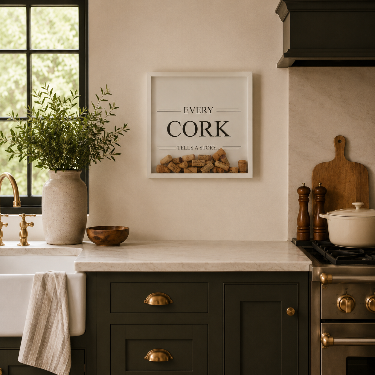Large cork memory box frame