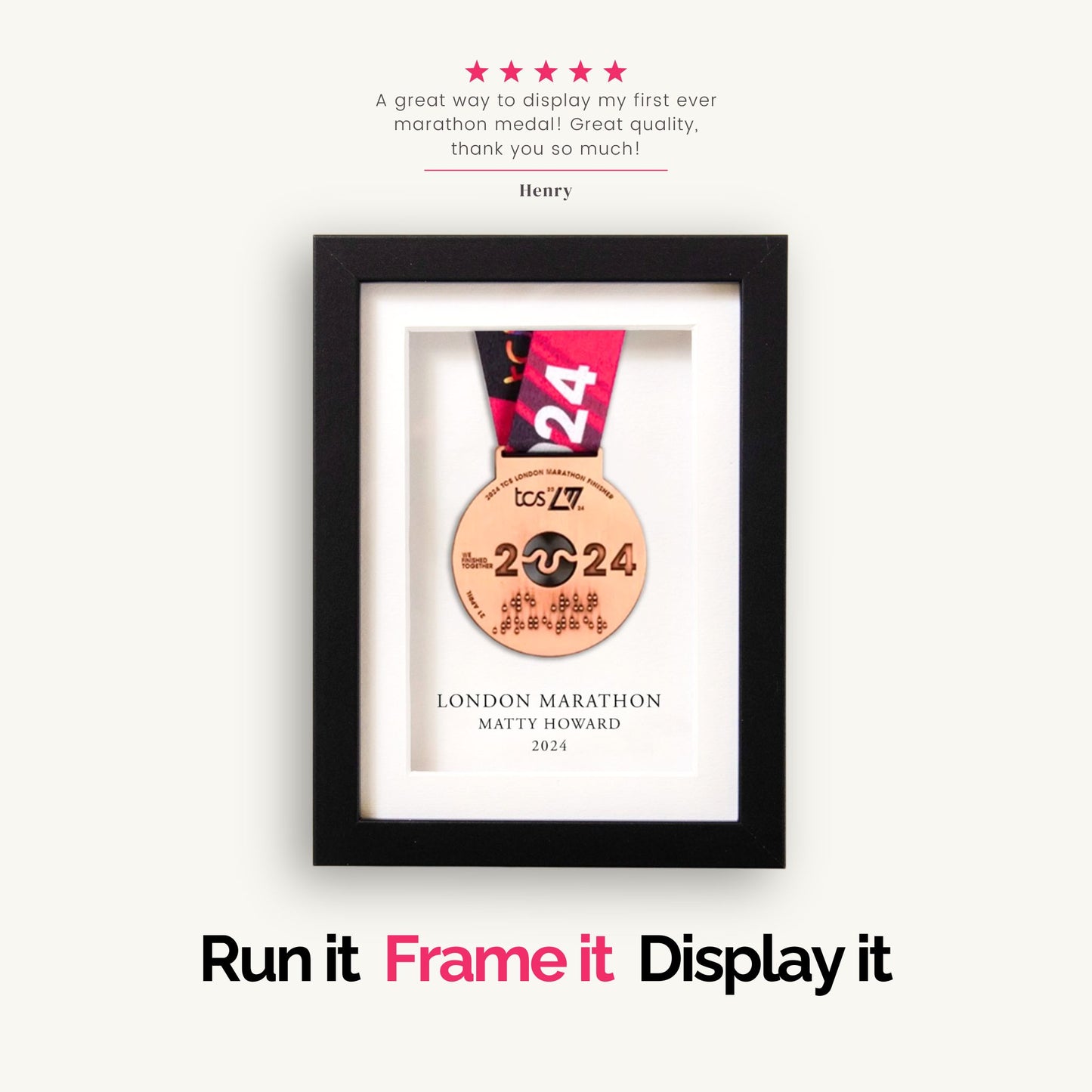 Personalised medal display frame