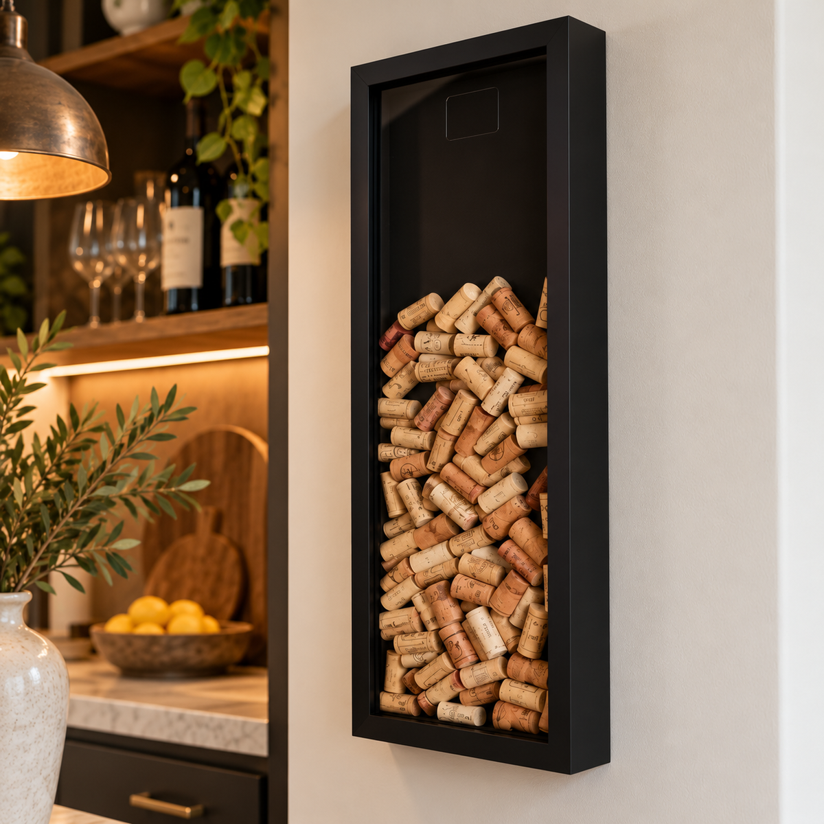 Vertical drinks cork frame