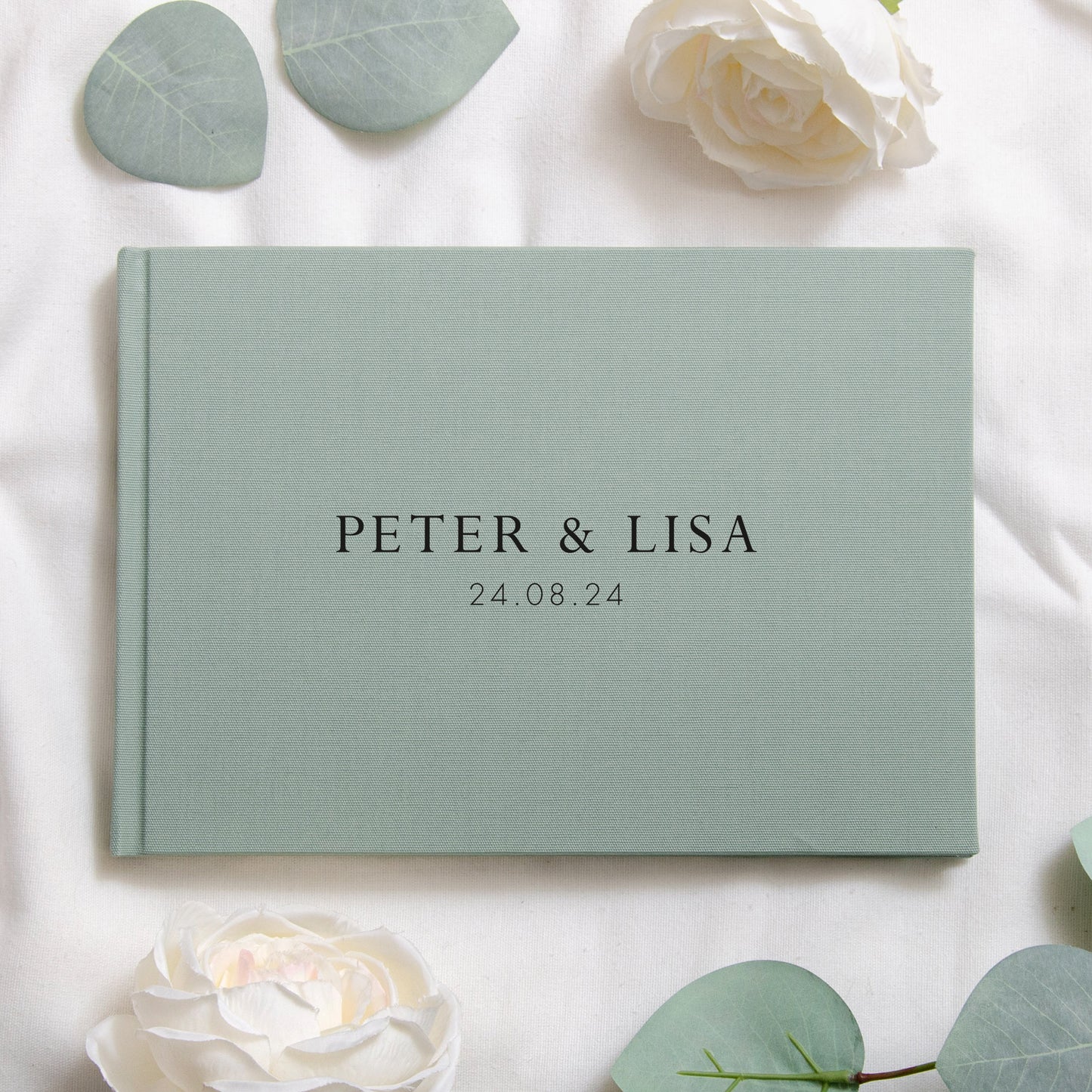 Personalised linen first names guest book