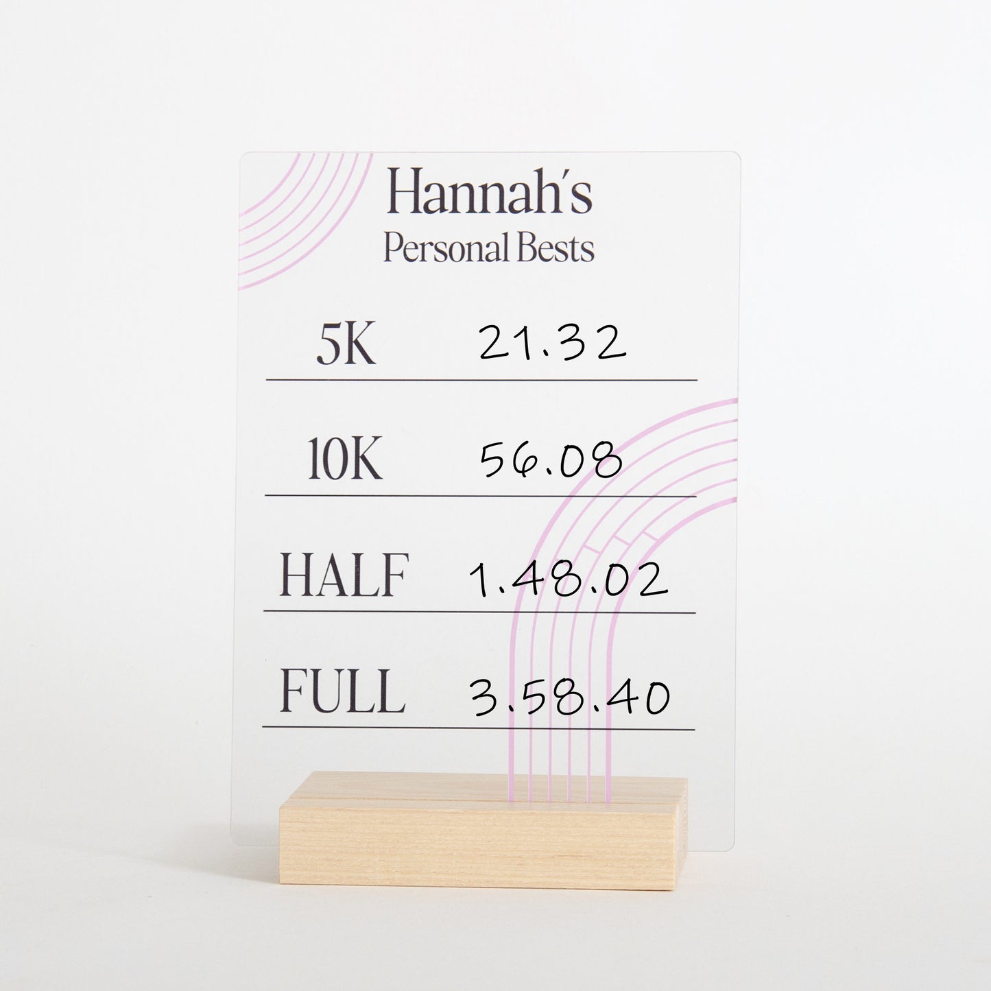 Running Personal Bests Acrylic Board