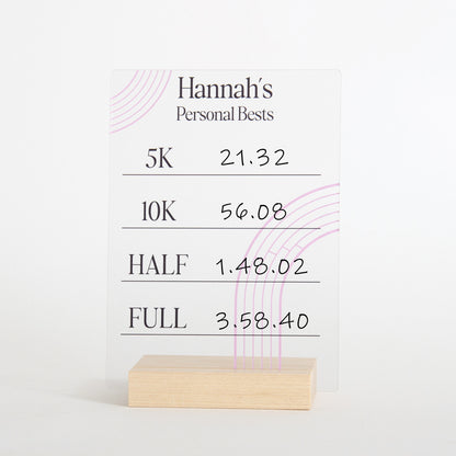 Running Personal Bests Acrylic Board