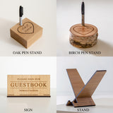 Alternative wooden guest book heart sign