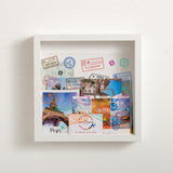 Adventure travel stamps memory box frame