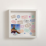Adventure travel stamps memory box frame