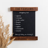 Personalised walnut floating frame chalkboard