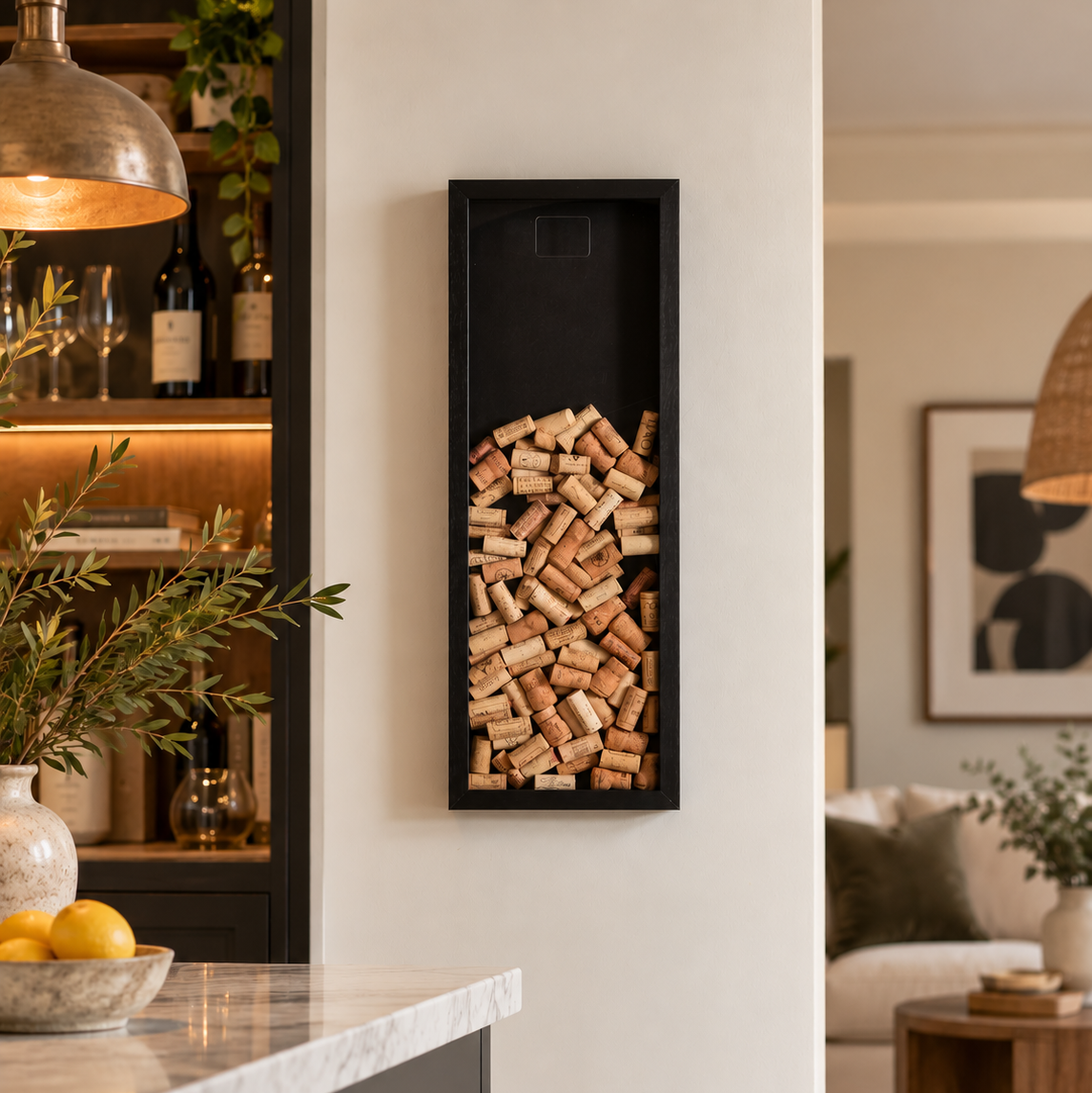 Vertical drinks cork frame