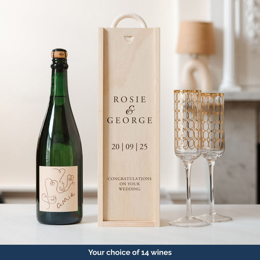 Personalised wedding bottle gift box
