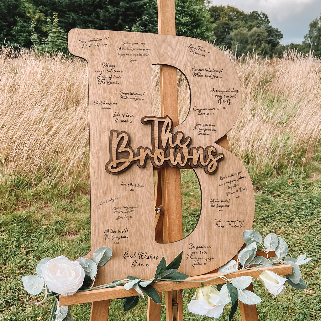NEW! Wooden letter guest book sign – Stag Design