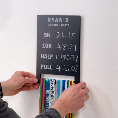 Personalised medal race time chalkboard