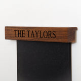 Personalised walnut floating frame chalkboard