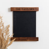 Personalised walnut floating frame chalkboard