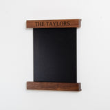 Personalised walnut floating frame chalkboard