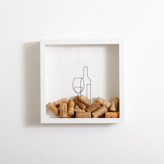 Wine bottle cork collector frame
