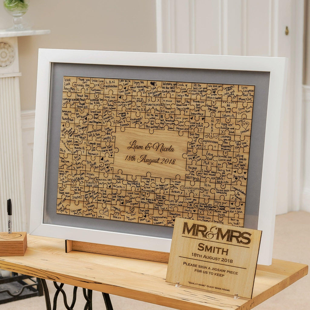 Jigsaw guest book frame Stag Design