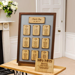Personalised table plan with names engraved - Stag Design