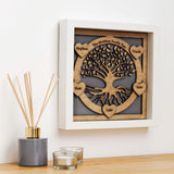 Family Tree with names engraved on hearts - wooden tree design - Stag Design