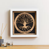 Family Tree with names engraved in a circle - wooden tree design - Stag Design