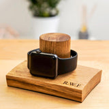 Personalised oak watch stand - Stag Design