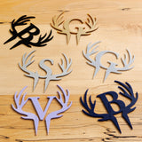 Antler cake topper with Wedding initials - Stag Design
