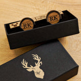 Wooden cufflinks - Stag Design