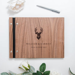 Personalised stag logo guest book - Stag Design