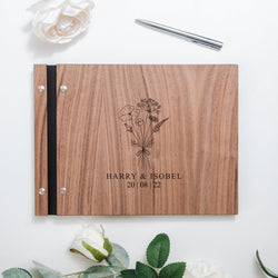 Personalised flower logo guest book - Stag Design