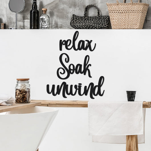 Relax soak unwind Wall Art Sign - Stag Design