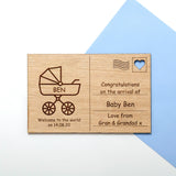 New baby wooden postcard - Stag Design