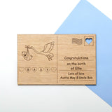 New baby wooden postcard - Stag Design
