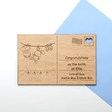 New baby wooden postcard - Stag Design