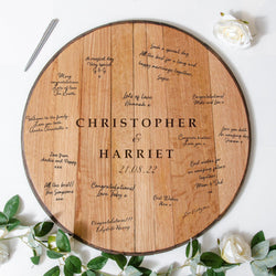 Whisky barrel lid guest book - Stag Design