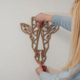 Geometric Giraffe Wall Art Sign - Stag Design