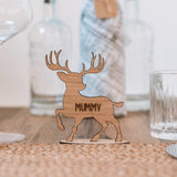 Personalised Christmas reindeer table decoration