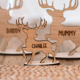 Personalised Christmas reindeer table decoration