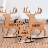 Personalised Christmas reindeer table decoration