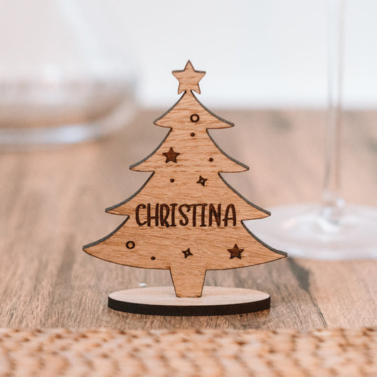 Personalised Christmas tree table decoration