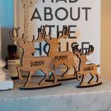 Personalised Christmas reindeer table decoration