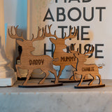 Personalised Christmas reindeer table decoration