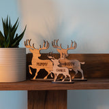 Personalised Christmas reindeer table decoration