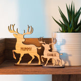 Personalised Christmas reindeer table decoration